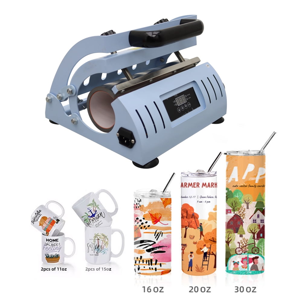 Techtongda Portable 2in1 Mug Heat Press Sublimation Transfer Machine 11-30oz