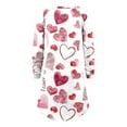 thumbnail image 5 of Honeeladyy Discount Women's colorful Love Printed Pullover Long Sleeve Crewneck Loose Top Casual Comfy Mini Dress Valentine's Day Gift Dress, 5 of 5