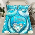 thumbnail image 2 of Erosebridal Mermaid Tail Twin Sheet Sets, Dreamy Princess Bed Sheets Twin, Ocean Theme Bedding Twin Size, Super Cozy Room Decor, 3 Pieces, 2 of 7