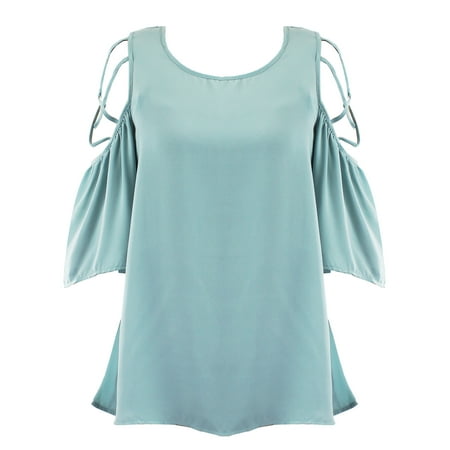 Seafoam Green Cage Cold Shoulder Womens Top