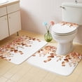 thumbnail image 2 of Burnt Orange Botanical Bath Mat 3 Piece Bathroom Rug Set, Eucalyptus Leaves Pastoral Floral Non Slip Bath Rug Contour Mat and Toilet Lid Cover, Absorbent Shower Mats Soft Bath Rugs and Mats Sets, 2 of 8
