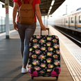 thumbnail image 3 of Pioneer Flower Floral Print Pattern Luggage Cover,Stretch Travel Baggage Protector with Top & Side Openings, Tear Resistant Gift Ideas for Students Professionals,XL(29-32in), 3 of 7