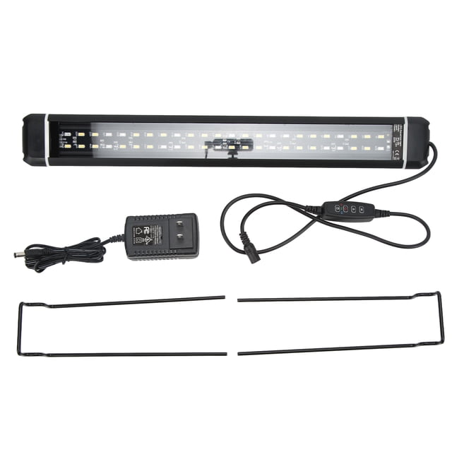 Lámpara LED para acuario, luz impermeable para pecera de longitud ajustable con soporte para tanques de agua dulce, enchufe de 100-240VUS