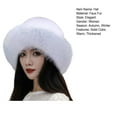 thumbnail image 3 of GROFRY Plush Brim Warm Fisherman Cap Solid Soft Thickened Faux Mink Fur Basin Hat for Daily Life, 3 of 3