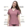 thumbnail image 3 of Adar Pro Heather Core Classic Scrub Set For Women - Tailored V-Neck Scrub Top & Tailored Yoga Scrub Pants, 3 of 7