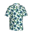 thumbnail image 2 of Uemuo Blue Sunflowers Printed Regular Fit Short Sleeve Casual Hawaiian Shirt for Men,Aloha shirt,Tropical shirt,Floral print shirt,Vacation Beach shirt-X-Large, 2 of 9