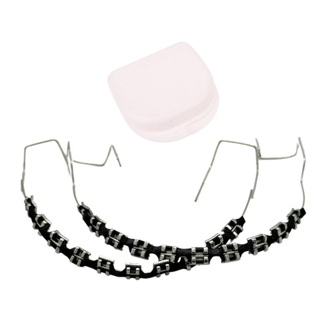 Decoración dental temporal, accesorios de moda para ortodoncia. negro