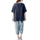thumbnail image 4 of V Cuello Blusas para las Mujeres, de Moda Retro Bordado Cuello Redondo Cinco Cuartos de Manga para el Uso Casual, 4 of 6