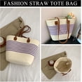 thumbnail image 2 of Kukuzhu Straw Beach Bag, Summer Woven Tote Bag Shoulder Handbag Straw Purses and Handbags for Women Vacation, 2 of 7