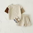 thumbnail image 5 of Toddler Baby Boy Girl Summer Outfits Neutral Clothes Sets Oversized Short Sleeve T-Shirt and Casual Shorts Set, 5 of 9