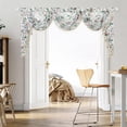 thumbnail image 2 of VOGOL Waterfall Valance 79"x43" Extra Wide Farmhouse Vintage Botanical Floral Sheer Voile Swag with Beaded Trim, 2 of 7