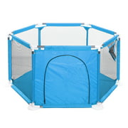 Portable Baby Playpen 6-Panel Play Yard Interactive Baby Playinghouse Kids Safety Fence Ocean Ball Pit Pool for Baby Indoors Outdoors Playing, Red/Orange/Blue/Pink