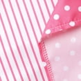 thumbnail image 3 of ¡Liquidación de ahorros de verano! Qucoqpe - Vestido mini informal de talla grande para mujer, holgado, de verano, a la moda, con cuello en V, rayas, lunares, manga corta, volantes, dobladillo, 3 of 5