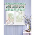 thumbnail image 4 of Easter Truck with Colorful Eggs and Rabbit Window Valances,Rod Pocket Kitchen Curtain Valance, Teal Buffalo Plaid Short Valance Window Treatment Topper Curtains for Living Room Bedroom,54x18In, 4 of 6