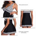 thumbnail image 3 of Falda de dos piezas para mujer estilo de vacaciones en la playa Patrón de onda elegante Slim Fit Vestido de baño de dos piezas para mujer Control de barriga para la playa ANGGREK  Otros, 3 of 7