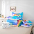 thumbnail image 6 of Manfei Cartoon Mermaid 7 Pieces Bedding Comforter Set,Starry Sky Full Bedding Set Lightweight,Kawaii Rainbow Fitted Sheet Flat Sheet,Super Cozy Ocean Room Decor,Reversible, 6 of 8