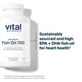 thumbnail image 3 of Vital Nutrients Ultra Pure Fish Oil 700 | Supports Heart, Brain, and Joint Health | Sustainably Sourced High EPA & DHA Omega-3 Fatty Acid | Lemon Flavor | Gluten, Dairy & Soy Free | 120 Softgels, 3 of 5