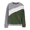 thumbnail image 5 of Maplenight Women's Crewneck Sweatshirt Winter Casual Thermal Tops Soft Loose Fuzzy Fleece Sweatshirt Color Block Long Sleeve Pullover Tops, 5 of 8