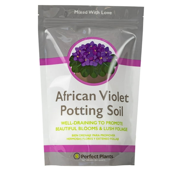 Perfect Plants African Violet Soil 2qt. - Hand Mixed Organic Plant Mix for Potted Violets