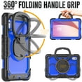 thumbnail image 3 of For Lenovo Tab M9 9.0 Inch 2023 TB-310XU/TB-310FU, 360 Rotating Shockproof Cover with Stand, Handle, Shoulder Strap, Dark Blue Panel, 3 of 7