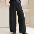 thumbnail image 2 of Pantalon en Coton et en Lin pour Femmes Large et Large avec Poches, 2 of 7