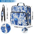 thumbnail image 3 of Haosy 3 Ring Zipper Binder with Shoulder Strap Waterproof Trapper Keeper 2 Inch D-Ring 500 Sheets Capacity, Blue Skull Bird Flower, 3 of 8