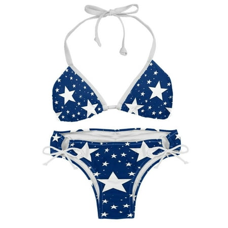 Sexy Women s String Bikini Set Israel Blue White Star Flag Print Two Piece Triangle Bathing Suit Swimsuits