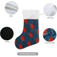 thumbnail image 3 of Coolnut 1 PCS Christmas Stocking Plaid Big Warm 17.7 x 12 Inch Hanging Xmas Stockings Decoration for Family Holiday Party Ornaments Decor Fireplace, 3 of 7