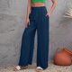 thumbnail image 2 of Pantalones casuales de cintura alta para mujer - Cintura elástica, corte holgado - Tejido suave y elástico para viajar, estar en casa o salir, para todas las estaciones, 2 of 4
