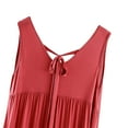 thumbnail image 4 of TMOYZQ Women's Sleeveless Nightgown Comfy Cotton V Neck Pleated Sleepshirt Sexy Tie Back Sleep Dress Loose Nightwear Loungewear on Clearance, 4 of 9