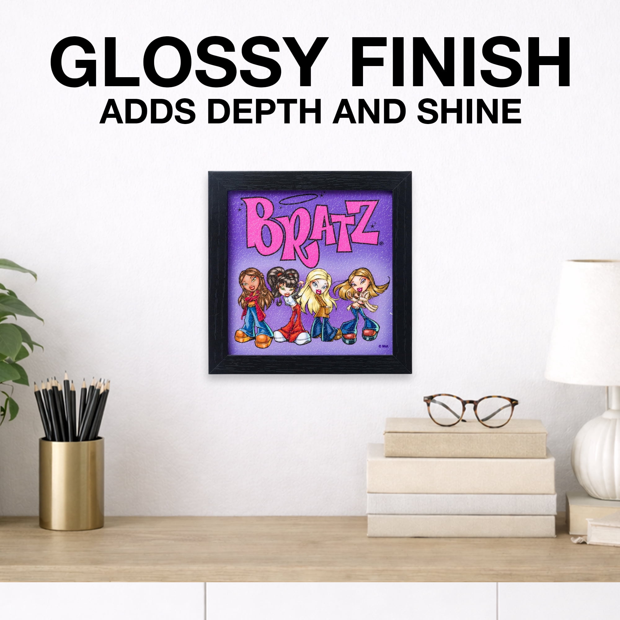 (2 pack) Silver Buffalo Bratz Gel Coat 6"x6" Framed MDF Modern Wall Art