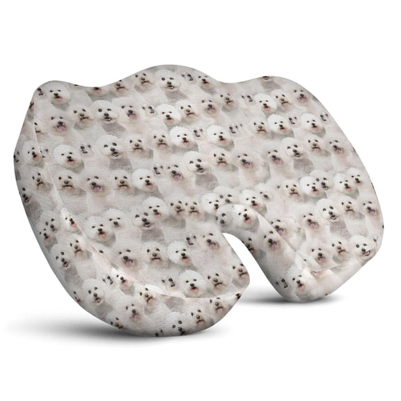 Premium Dog Pattern Memory Foam Seat Cushion Ergonomic Chair Pad for Office Chair, Car, Airplane & Bleachers Sciatica, Tailbone Hip & Back Pain Relief - Chair Cushion for Long Office Workers.