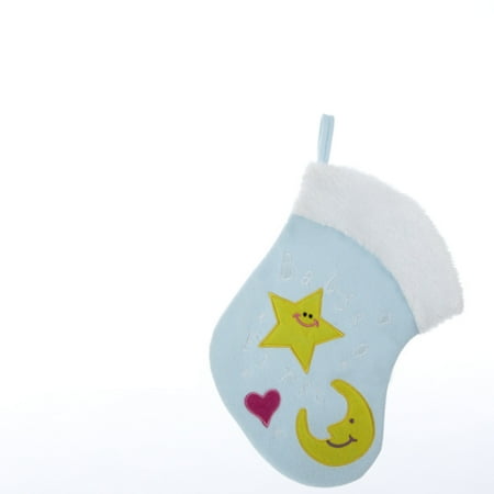 12" Boy "Baby's First" Moon and Star Christmas Stocking