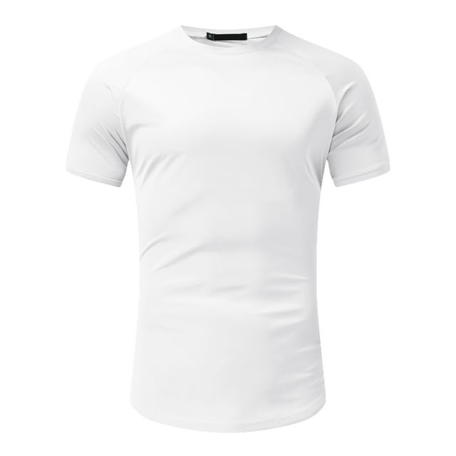 Prolriy T-Shirts d'Entraînement Athlétiques pour Hommes T-Shirts d'Été Patchwork Décontracté Raglan Col T-Shirts de Sport Manches pour Hommes T-Shirts pour Hommes Blanc TG