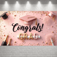 thumbnail image 5 of Graduation Cap Mastered it Banner Golden Text Academic Backdrop Sparkling Stars Dark Background Success Background for Graduation Party University Ceremony Master's Celebration, 5 of 9