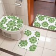 thumbnail image 5 of Spring Floral Bathroom Rugs Set Watercolor Vintage Green Flower Plant Non Slip Absorbent Soft Bath Mats 3 Piece Set with Bathroom Rug, U-Shaped Floor Mat, Toilet Seat Cover Small Size, 5 of 9