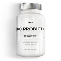 Amen SBO Probiotic, 50 Billion CFUs, Organic Prebiotics, Shelf Stable, Vegan & Non-GMO, 60 ct
