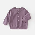 thumbnail image 2 of FAIWAD Toddler Baby Girl Long Sleeve Cardigan with Button Solid Color Ribbed Knitwear Outerwear for Little Girls, 2 of 6