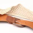 thumbnail image 6 of Elasticated Cinch Belt 3" Wide Stretch Waist Band Pin Clasp Buckle Brown, 6 of 7