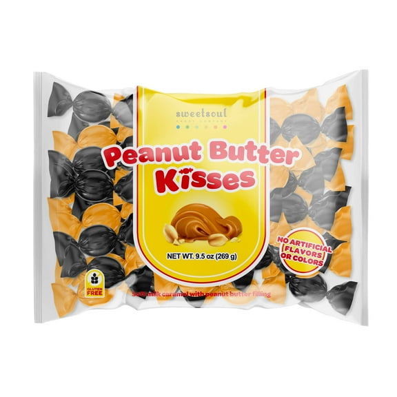 Montes Sweet Soul Gluten-Free Peanut Butter Kisses, Caramel Candy with Peanut Butter, 9.5 oz