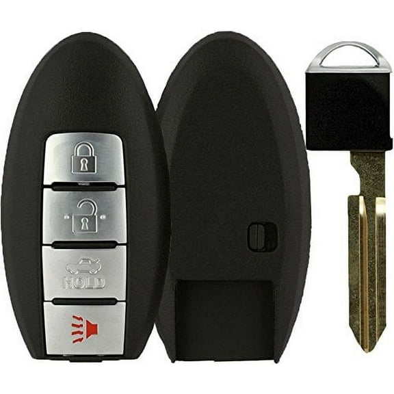 KeylessOption Keyless Entry Remote Smart Car Key Fob Shell Case Cover Valet Insert Blade for 07-08 Nissan Maxima & 08-12 Armada