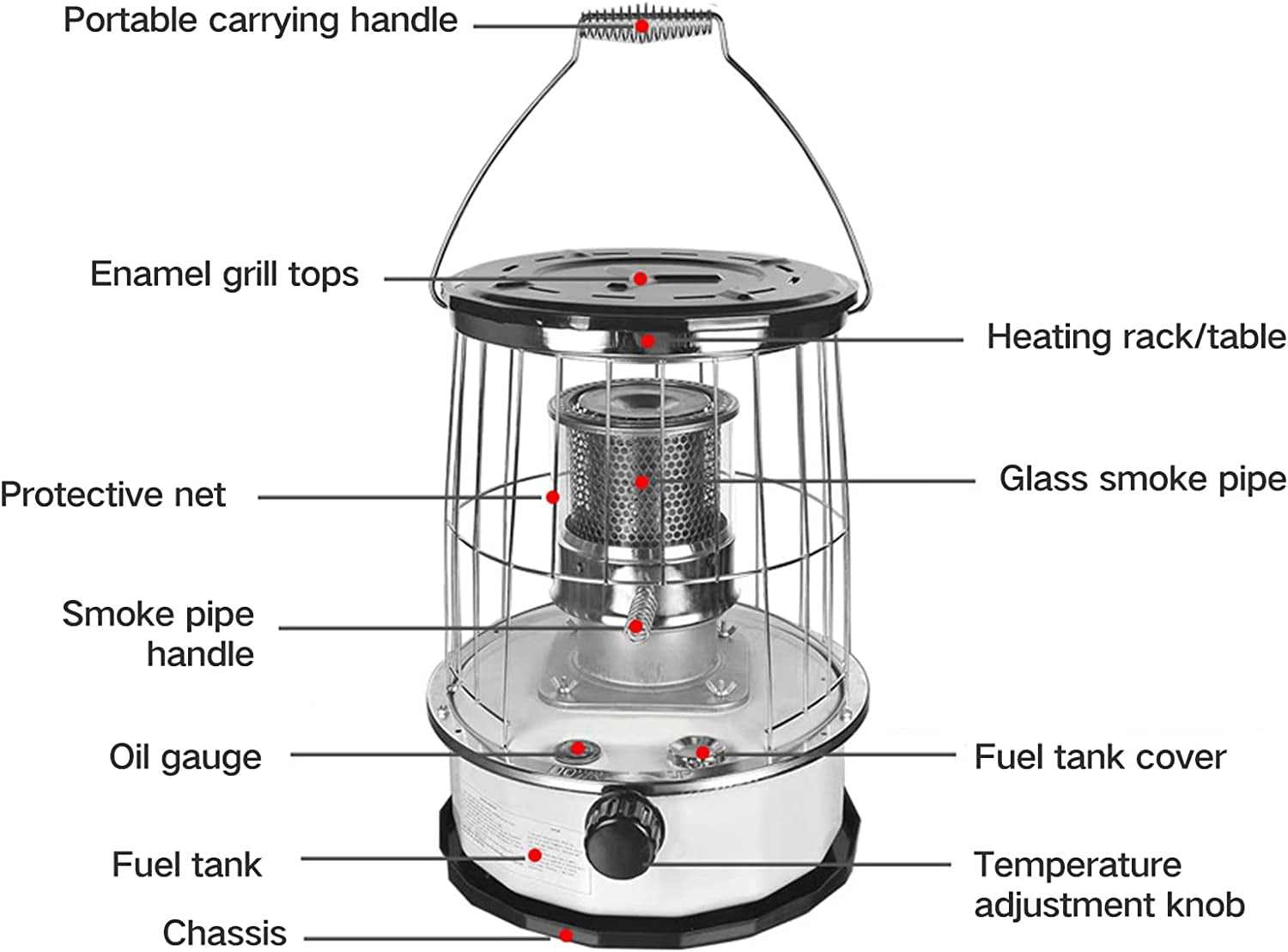 Portable kerosene best sale heater parts