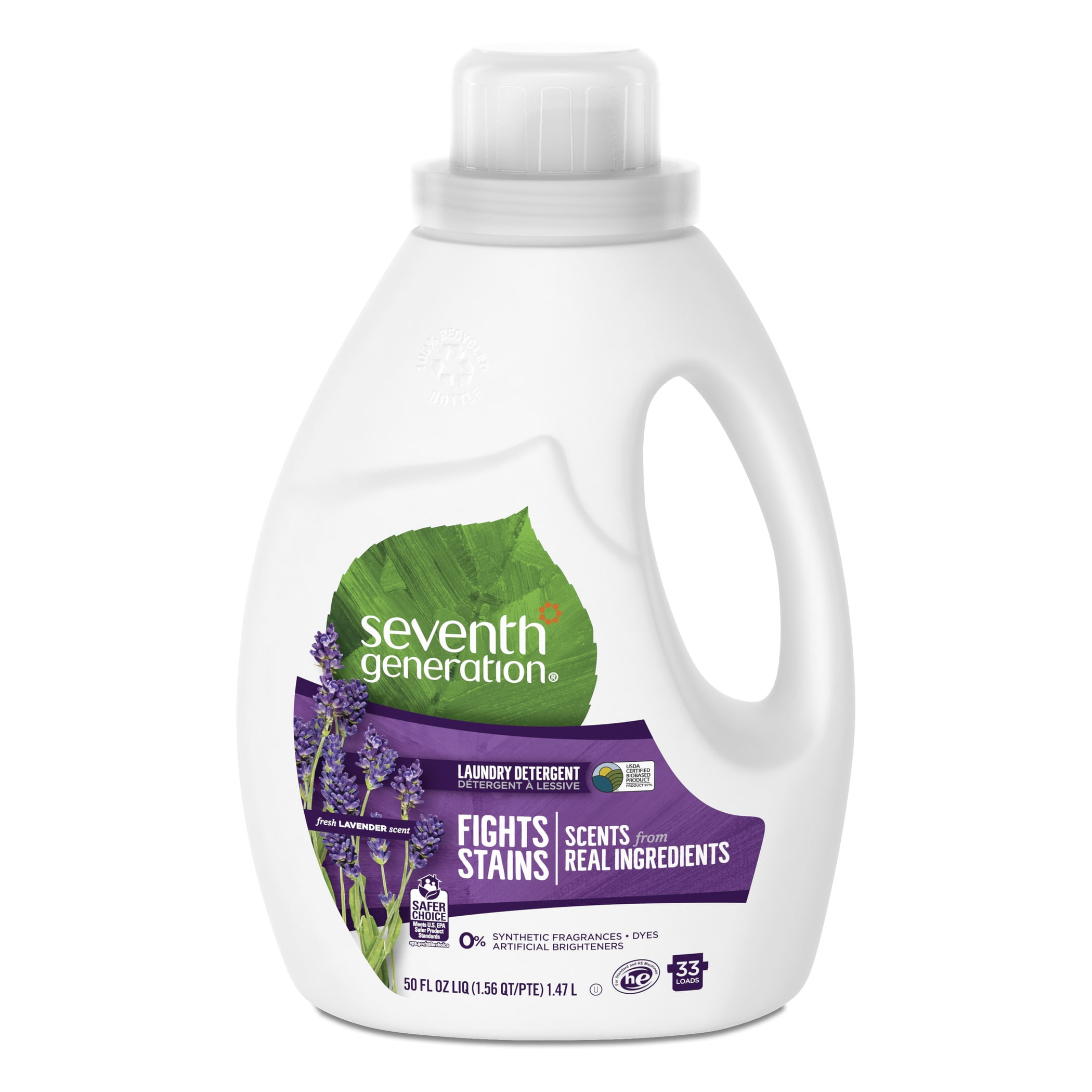 Seventh Generation Liquid Laundry Detergent, Fresh Lavender scent, 33