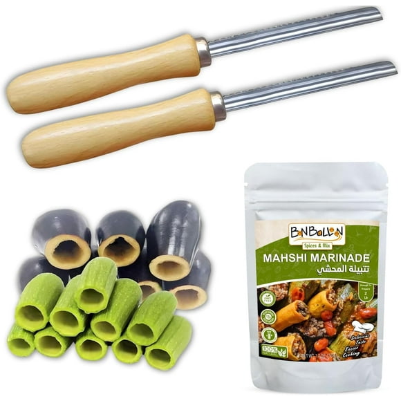 Bonballoon 2pcs Zucchini Squash Vegetable Corer, Stainless Steel Core Remover Tool, Kitchen Stuffed Vegetables Veggies Seed Remover, 8" Long Coring Tools Gadgets