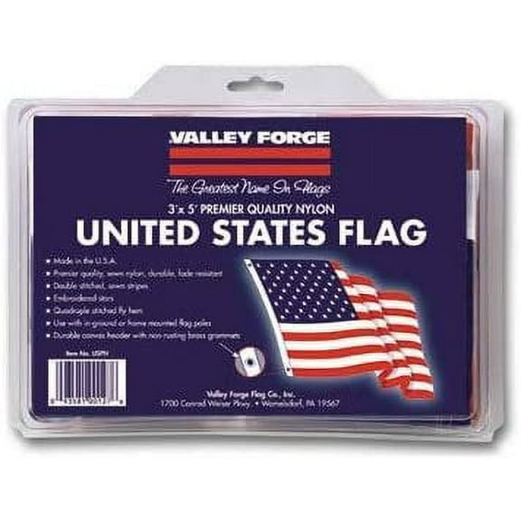 Valley Forge American Flag Nylon Replacement - Outdoor Flag - 1 Piece, 3' x 5', Multicolor