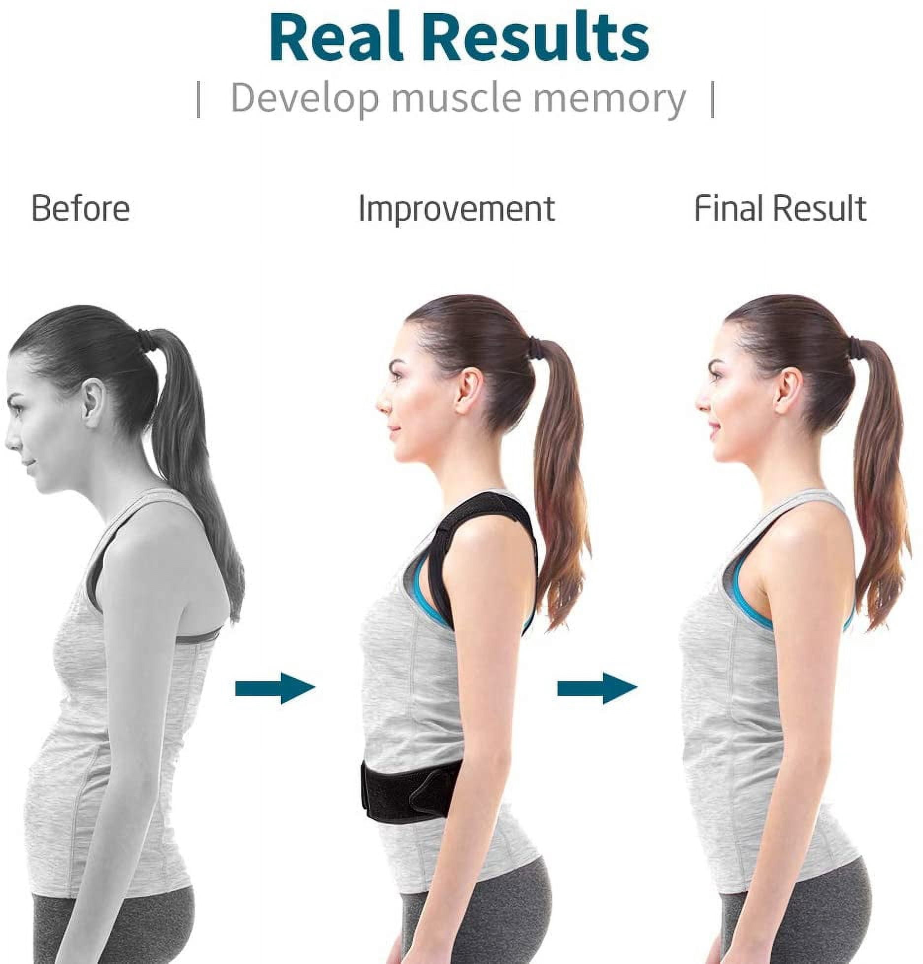 Posture Corrector for Men and Women, Spine and Back Support Adjustable and Breathable Back Brace Improves Posture and Provides Back Support-L