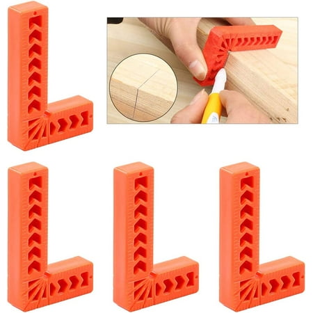 HARFINGTON 90 Degree Positioning Squares Set – 3/4 Inch, Red Plastic, Right Angle Clamps For Woodworking