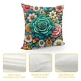 thumbnail image 4 of COMIO Boho Floral Throw Pillow Covers Colorful Bohemian Flower Decorative Cushions Pillowcase for Bedroom Sofa Home Decor, Short Plush White, 4 of 5