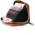 thumbnail image 4 of Rfid Credit Card Holder For Women Men Zipper Leather Card Wallet Small (orange), 4 of 4
