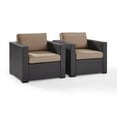thumbnail image 3 of Crosley Furniture Biscayne Fabric Patio Arm Chair in Brown/Mocha (Set of 2), 3 of 4